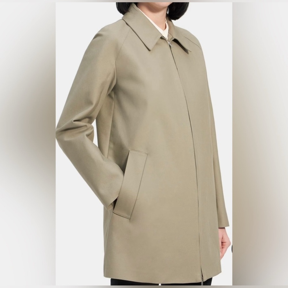 NWT Theory Caban Spring Trench pale green size XS
